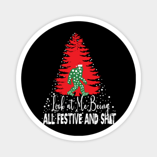 Funny Christmas Festive Vintage Sarcastic Bigfoot Xmas Tree Magnet